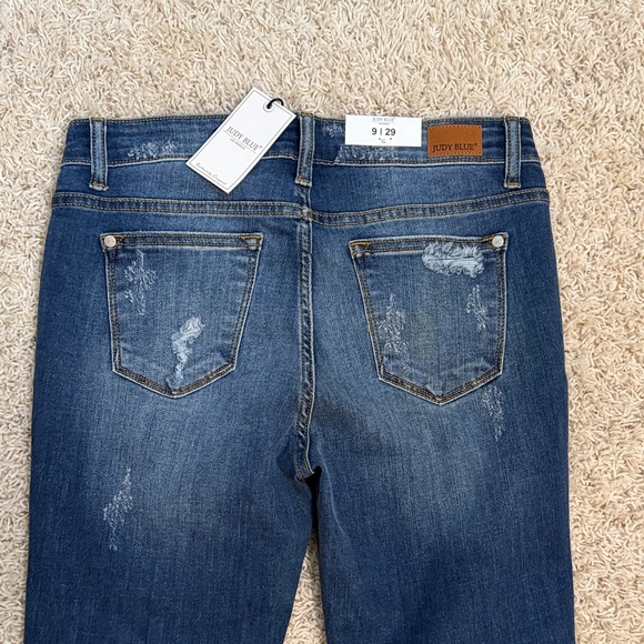 NWT Judy Blue Distressed Leopard Patch Skinny Jeans Women's, Size 9/29 Stretch - Picture 8 of 11